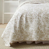 Laura Ashley - King Quilt Set, Soft Cotton Bedding with Reversible Design, Medium Weight for Year Round Use, 3 Piece Bed Set with Matching Pillowcases (Amberley Beige) Laura Ashley