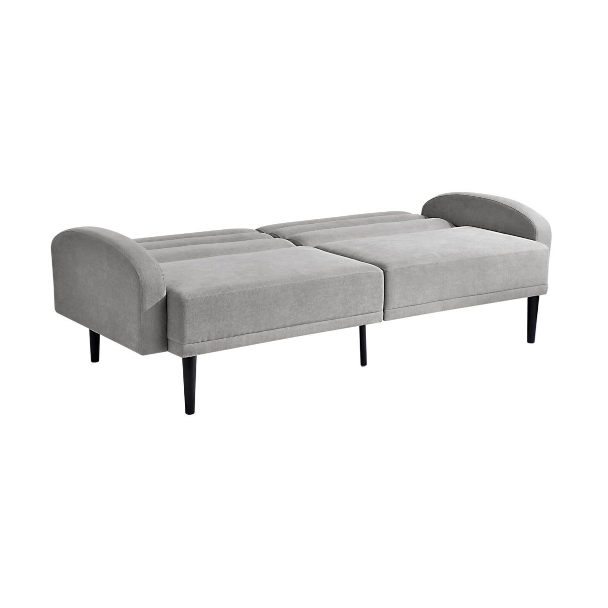 Serta® Roswell 77" Split Back Convertible Sofa, Full-Size, Dream Coil® Comfort, Modern Urban Style, Tufted Back, Solid Wood Legs w/Metal Support Leg, Easy Assembly, Woven Polyester Fabric, Light Gray Serta