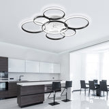 SNOWUNDER 41" Modern Ceiling Fan with Light, Flush Mount Celing Fan with Led Light and Remote Control for Living Room，Tri-Color Light 6-Speed Wind SNOWUNDER