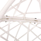 Merax Cozy Swing Egg Chair with Cushions 330lbs for Patio, Bedroom, Garden and Balcony,Hanging Chair with 8ft Chain,White+Blue Merax