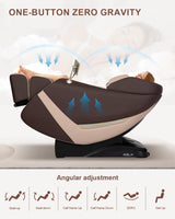 RELX 2025 Massage Chair Full Body, Zero Gravity Airbag Shiatsu Massage Chair with SL-Track, Heating, AI Control, Body Scan, 13 Modes, Foot Rollers, and Deep Yoga Stretch (Coffee) RELX