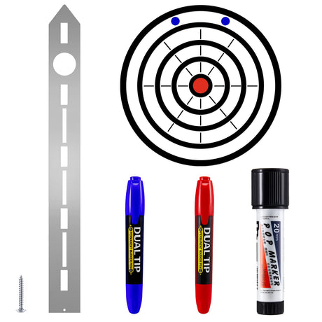 Axe Throwing Target Template Stainless Steel Target Template Stencil Comes with 3 Markers Axe Throwing Target Board Stencil Axe Throwing Set for Drawing Target Template, 20 x 2 Inches (Simple) Epakh