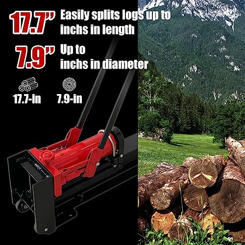 BIG RED ATGS012 Torin Hydraulic Log Splitter: Durable Manual Wood Splitter with Horizontal Full Steel Beam, Labor-saving Machine - Stable and Safe, - WoodArtSupply