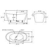 Empava Luxury 67 inch Acrylic Freestanding Bathtub Contemporary Soaking Tub with Overflow and Drain White BT518 Empava