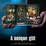 Lannso DIY Dollhouse Miniature Kit, Doll House Kit with Dust Proof Cover, Magic Wand Shop, Mini Handmade Wooden Dollhouse Toys for Adult Gift(F32) Lannso