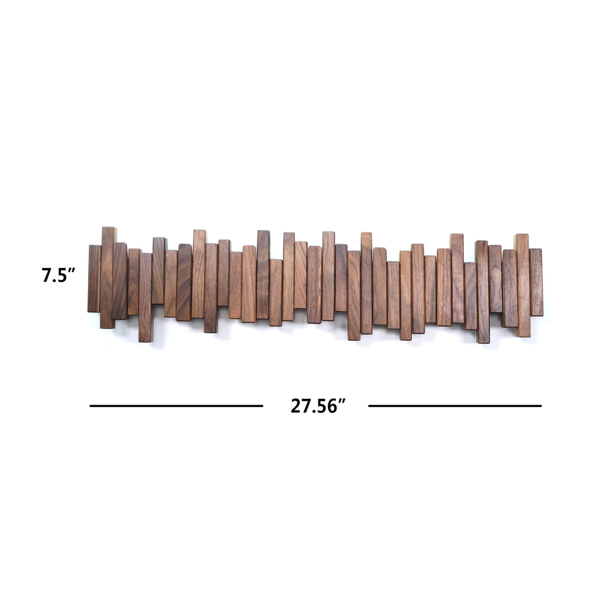 Acsigesn Wooden Coat Rack Wall Mounted Sticks Multi Rack Solid Handmade Natural Walnut Wood Artwork with 7 Flip-Down Unique Modern Hooks for Coats Bag Hat Umbrella Acsigesn