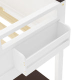 Bellemave Queen Loft Bed with Desk, Queen Size Loft Beds with Storage Shelves for Kids Adults Boys Girls Teens, White Bellemave