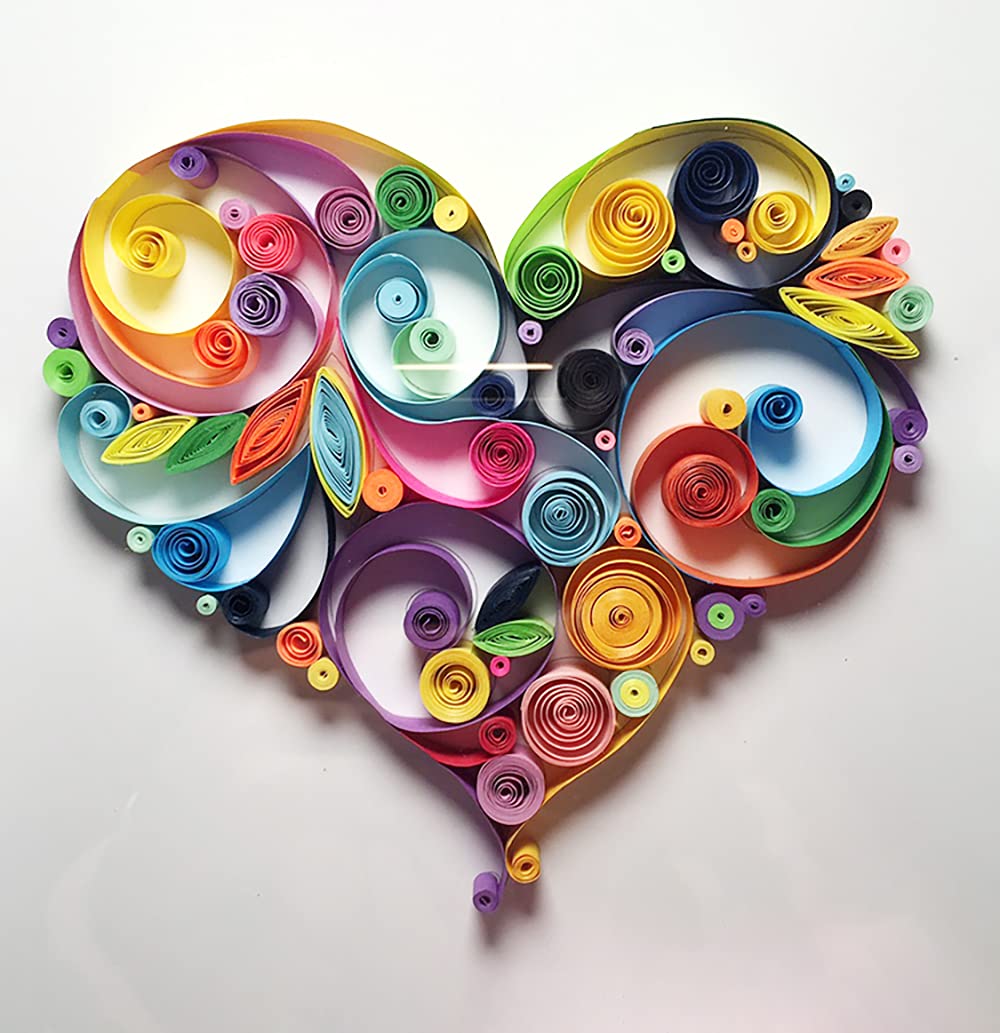 MerainMe Love Heart Paper Quilling Kit Paper Quilling Craft Great for DIY Learning Class, Home Decoration, Birthday Gift. It's Suitable for Children and Craftsmen. MerainMe