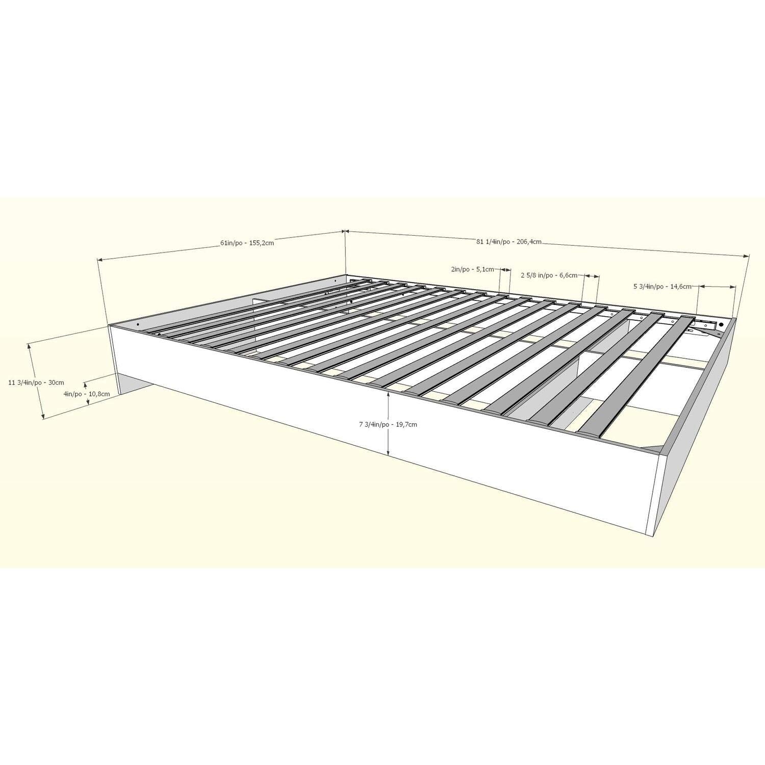 Nexera Floating Platform Bed Frame - Queen Size in Natural Maple - WoodArtSupply