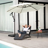 JOIVI Patio Chaise Lounge Chairs Sets, 2 Pieces Cushioned Patio Adjustable Chaise Lounge, Rattan Reclining Chair with Removable Dark Gray Cushion, Pool Lounge Chairs for Outside, Garden, Balcony JOIVI