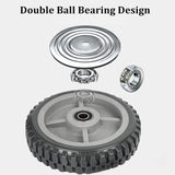 uyoyous 8 Inch Solid Caster Wheels Casters Heavy Duty Anti-Skid Polychloride Swivel Caster Wheels with 360 Degree Ball Bearing Castors Top Plate with Brake 2 Fixed,1760 lbs Capacity uyoyous