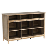 Sauder Adept Storage Credenza/Pantry Cabinet, L: 58.19" x W: 17.17" x H: 36.26", Craftsman Oak finish Sauder