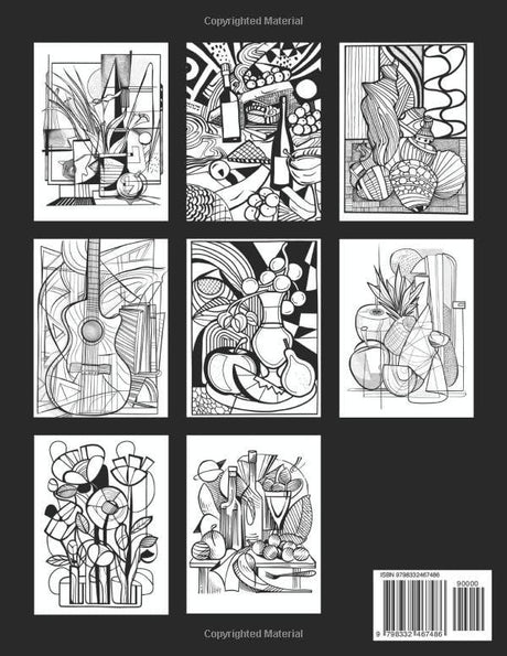 Abstract Coloring Book Still-Life: 55 amazing designs for adults for relaxation and home decor Majosta