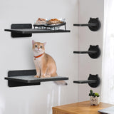 Cat Wall Shelves, Wood Cat Shelves for Wall with Feeding Station, Wall Furniture with 3 Steps, Cat Shelves and Perches Climbing Shelf, Lover Gift, 3 Board ANRXNCY