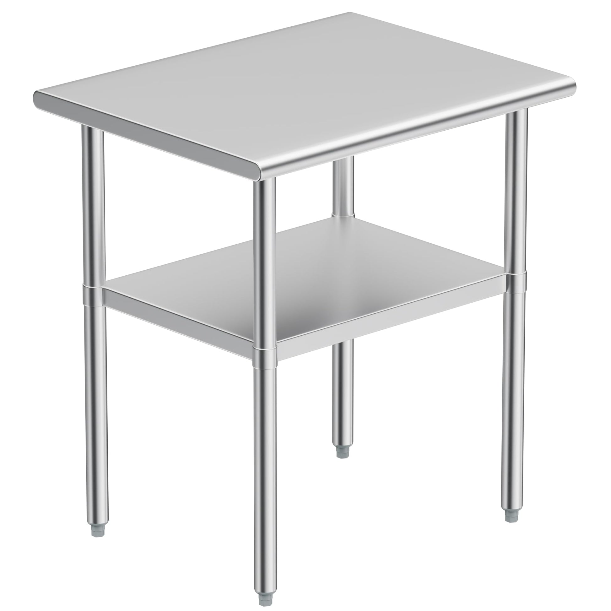 Stainless Steel Table for Prep & Work 24 x 48 Inches, NSF Metal Commercial Heavy Duty Table with Adjustable Under Shelf and Foot for Restaurant, Home and Hotel - WoodArtSupply