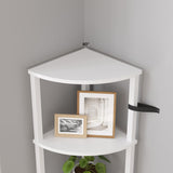 VIMBER Corner Shelf, 5-Tier Corner Bookshelf, Industrial Corner Ladder Shelf, Modern Display Shelf for Living Room, Bedroom, Kitchen, Home Office, White UJSJ001W VIMBER