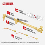 RX WELD Medium Duty Oxy Acetylene Torch Kit with Check Valves, Gas Cutting Welding Kit Brazing Welder Tool Set, CGA540 and CGA510 Regulator RX WELD