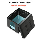 MEEXPAWS Cat Litter Box Enclosure Furniture Hidden for Small Cat, Cat Washroom Bench Cabinet |16 x 12x13 in| Dog Proof | Waterproof Inside | Easy Clean Assembly | Odor Control | Litter Box Not Include MEEXPAWS