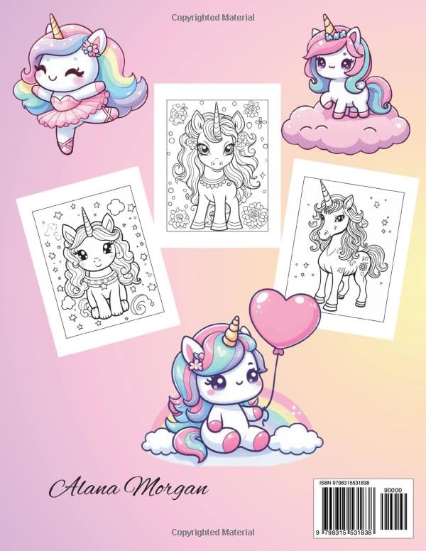 Unicorn Coloring Book Kawaii: A Magical Adventure Awaits! WoodArtSupply
