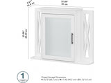 Bush Furniture Key West Bathroom Medicine Cabinet with Mirror, White Ash Bush Business Furniture