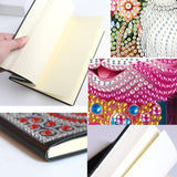 5D Diamond Art Painting Notebook Kits 50 Pages A5 Special Shaped Pink Cat Pattern Diamond Inlaid Handmade Notepad Drill Painting Wireless Strip Diary Book Birthdays Gifts for Teens Generic