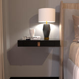 Floating Shelf with Drawer, Floating Nightstand for Bedroom-16” Wall Shelf, White Floating Shelf with Storage, Floating Shelf-Office Bathroom Kitchen Floating Bedside Table,16"D x 10"W x 2.5"H(Black) Bloddream