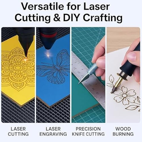Creatorally 8 Pack Pre-Painted Colored Plywood Sheets,Basswood for Laser Cutting,12x12x1/8 Inch (3mm),Ideal for DIY Crafts, Engraving, Ornaments, Models Making (8 Colors Mixed) Creatorally