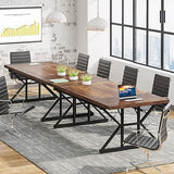 Tribesigns 6FT Conference Table, 70.86 L x 31.49 W x 29.52 H Inches Rectangle Meeting Room Table, Rustic Wood Seminar Table Executive Desk for Office, Conference Room (Black) Tribesigns