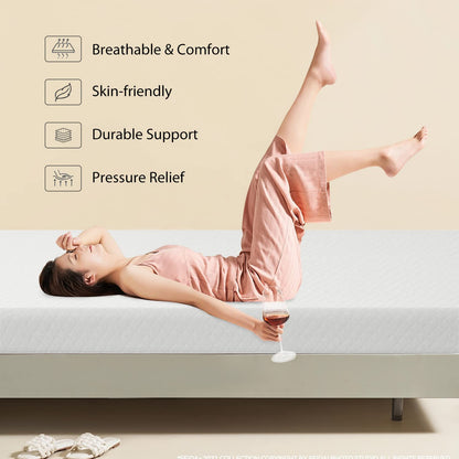 PayLessHere 5 Inch Twin Gel Memory Foam Mattress Fiberglass Free/CertiPUR-US Certified/Bed-in-a-Box/Cool Sleep & Comfy Support/Medium Firm mattresses