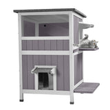 Feral Cat House Outdoor Waterproof Kitty Shelter for Winter,Cat Cage Perfect for Outdoor and Inddor Use,2-Story… GUTINNEEN