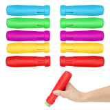 Windspeed Sidewalk Chalk Holder - 10 Pcs Railroad and Jumbo 1 Inch Plastic Holders for Kids, Teachers, Students, School, Office and Artists Windspeed