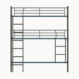 Zyerch Twin Triple Bunk Bed, Metal Triple Bunk Bed Frame, Bunk Bed Twin Over Twin with Safety Guardrails for Kids/Teen/Adults Bedroom, Dormitory, Black Zyerch