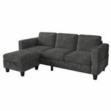 Couch for Living Room - Small Space Couches Sectional L-Shaped Sofa, 3 Seat Modern Couch, Sofas Convertible with Storage Ottoman for Small Space, Bedroom, Offices and Apartments - Grey Grzyhem