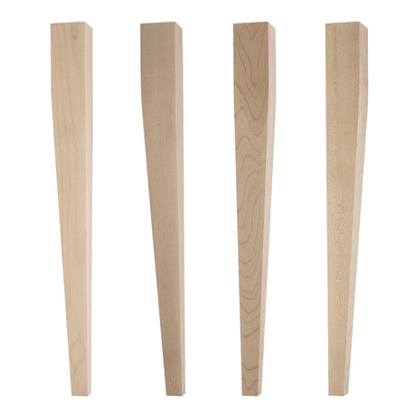 Osborne Tapered (Two-Sided) Dining Table Leg in Soft Maple Wood (Set of Four), Unfinished Wooden Posts for Dining Room Table or Desk, Replacement Dining Table Legs, Sanded and Ready to be Finished Osborne Wood Products