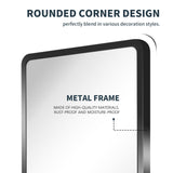 Habison Bathroom Medicine Cabinet with Mirror, 20x30 inch Metal Black Recessed Medicine Cabinet with 3 Adjustable Metal Shelves, Rounded Rectangle Storage Cabinet Habison