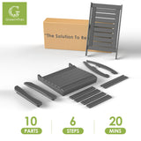 GREENVINES Outdoor Rocking Chairs | Set of 2 | Porch Rocker | HDPE Plastic | Grey | Oversized Rockers | High Back | Big & Tall | Ladder Back | for Patio Outside Backyard Balcony Garden GREENVINES