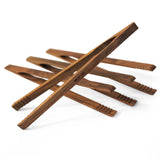 Mr.Art Ash Wood Toaster Kitchen Tongs (4-Pack), 10" Length - Ultra Grip, Ideal for Toast, Fruits, Bread & Pickles - Made in Europe (Walnut) Mr.Art Wood