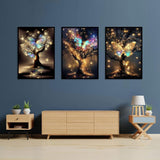 WUDWL Diamond Painting Kits for Adults - 3 Pack Butterfly Tree 5D Diamond Art Kits Full Drill Diamond Dots Paintings with Diamonds Gem Art and Crafts Home Decor 12x16inch ﻿ WUDWL