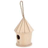 Wooden Birdhouses, Unfinished Natural Wood Bird House Round Outdoor Hand Painted Hanging Bird House Garden Patio Decorative Hapivida