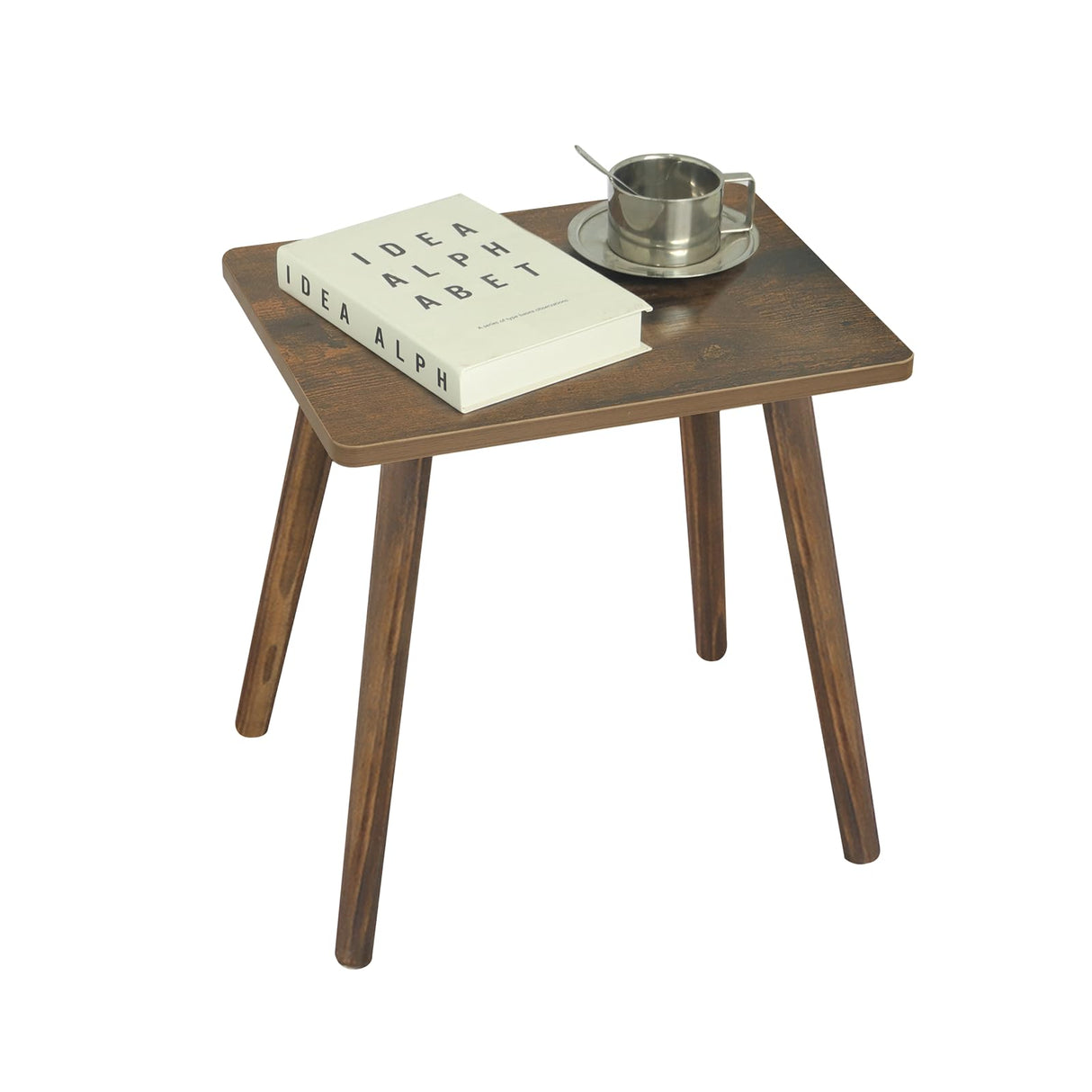 AWASEN Side Table, Small Wood End Table Living Room, Mini Bed Side Table Modern Accent Nightstand with Solid Wood for Bedroom Office Small Spaces, Rustic Brown AWASEN