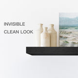 QEEIG Floating Shelves for Wall Bathroom Shelf Bedroom Kitchen Living Room Hanging Book Shelves Small Farmhouse Decor 16 inch Set of 3, Black (015-B3) QEEIG