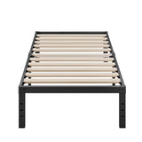 ZIYOO Twin Bed Frame 18 Inches Tall 3 Inches Wide Wood Slats with 2500 Pounds Support, No Box Spring Needed for Foam Mattress, Underbed Storage Space, Easy Assembly, Noise Free ZIYOO