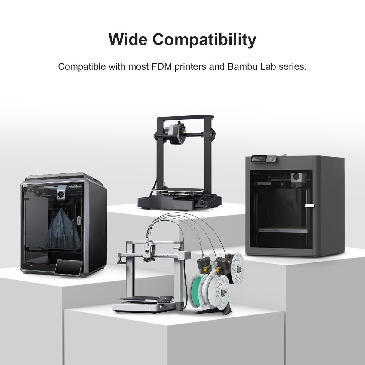 NextShapes Standard PLA 1.75mm with Reusable Spool Set, Detachable & Easy to Use, Neatly Wound & High Speed 3D Printing Filament for Most FDM 3D Printers (Black, 1000g) NextShapes