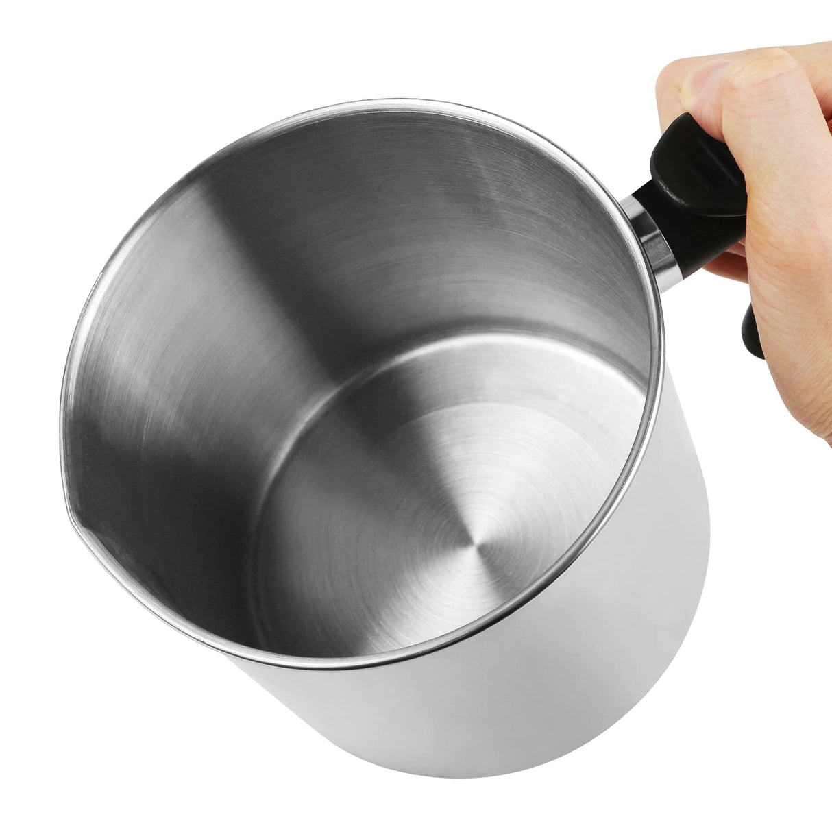 Teqooza Stainless Steel Candle Making Pouring Pot,2 Pounds Capacity Cup,Double Boiler Wax Melting Pot,Dripless Pouring Spout & Heat-Resisting Handle, Silver Teqooza