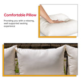 FDW Outdoor Sectional Rattan Chair Wicker Conversation Set Sofas, 5-Piece, Khaki FDW