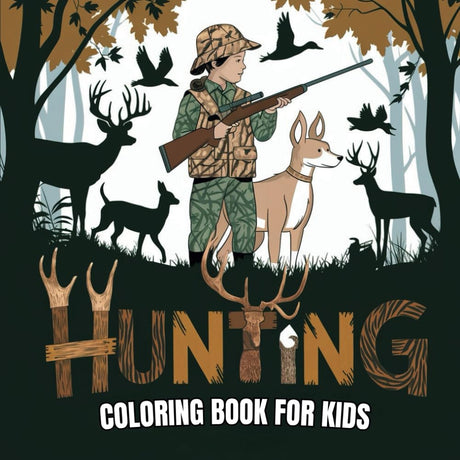 Hunting Coloring Book for Kids: Educational Wildlife Scenes Featuring Deer, Bears, Elk, Ducks, and More | Outdoor Adventure for Young Hunters | ... for Boys, Girls, and Young Adventurers Majosta