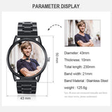 Gemszoo Custom Photo Watch Personalized Picture Stainless Steel Mesh Quartz Watch for Men (Black for Men) Gemszoo