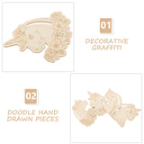 VICASKY Mini Wood Painting Craft Keychain Unfinished Wooden Animal Keychains Party Favor Piece Set DIY Crafts for Kids Unicorn to Paint, 12pcs Head Slice Cutouts with Hole Blank Toy VICASKY