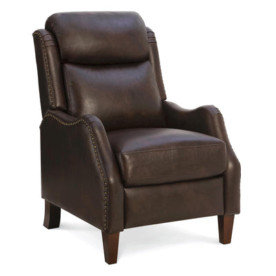 KISLOT Leather Pushback Recliner Faux Armchair with Rivet Decoration Single Sofa Accent Chair for Living Room Bedroom