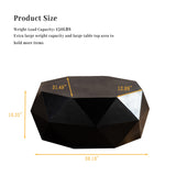 38" Modern Farmhouse Drum Coffee Table, American Retro Style Coffee Table for Office, Dining Room and Living Room, Black KIGFTSOD